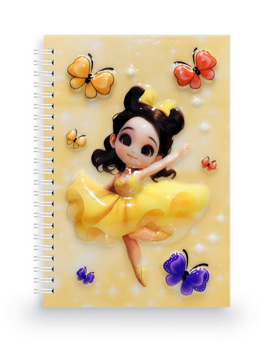 Sarı Elbiseli Kız 3 Boyutlu Spiralli Defter