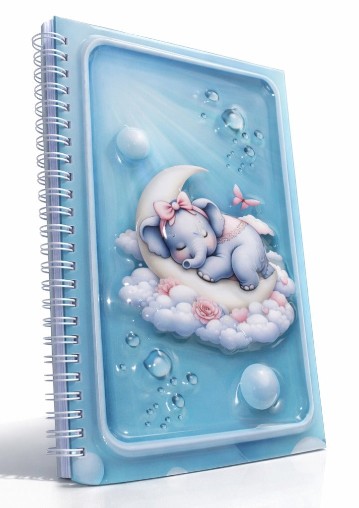 Uyuyan Fil 3 Boyutlu Spiralli Defter