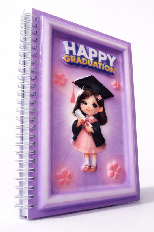 Mezuniyet Kız 3 Boyutlu Spiralli Defte