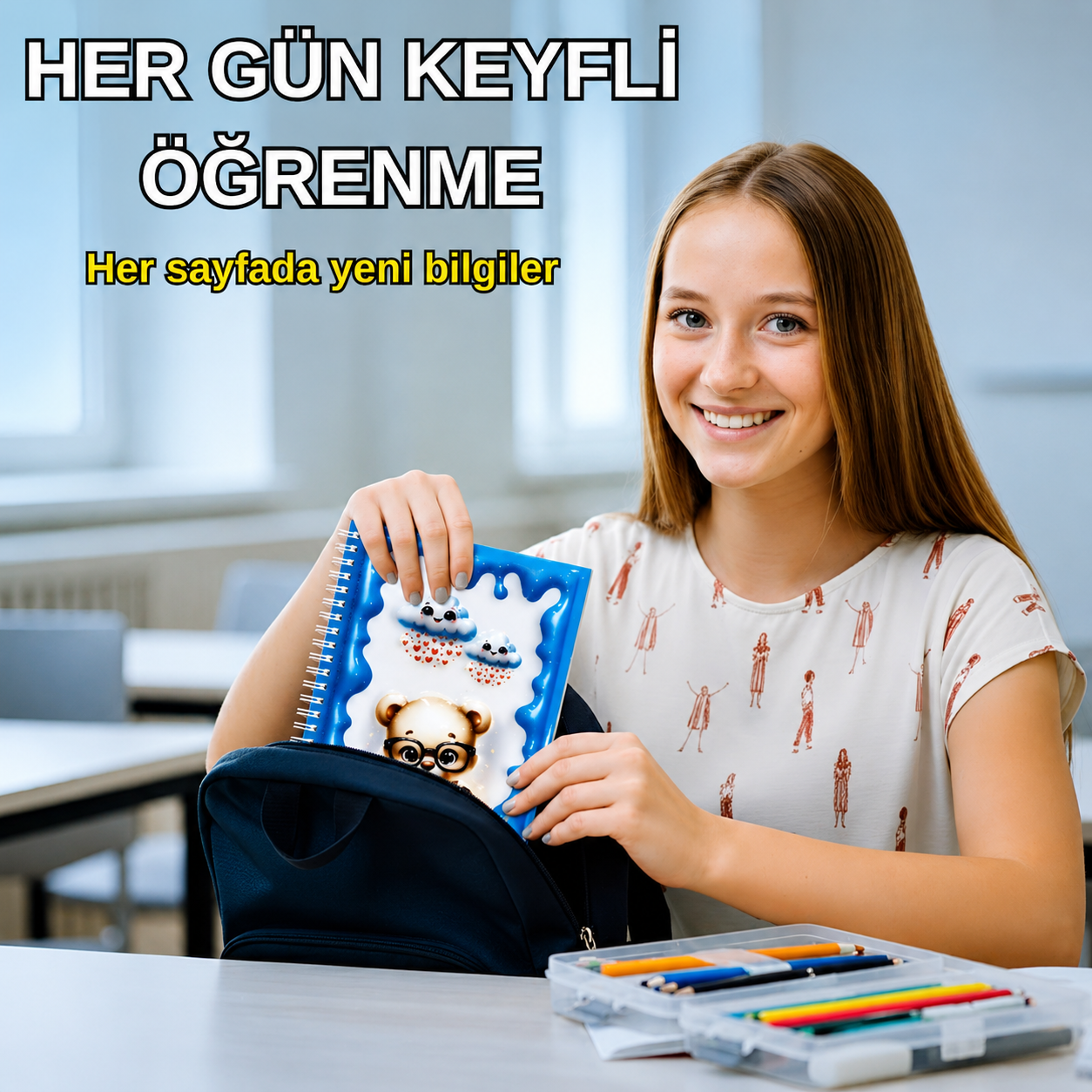A5 Boyutunda  Parlak Yüzeyli 3 Boyutlu  Spiralli Defter  3'lü Koleksiyon