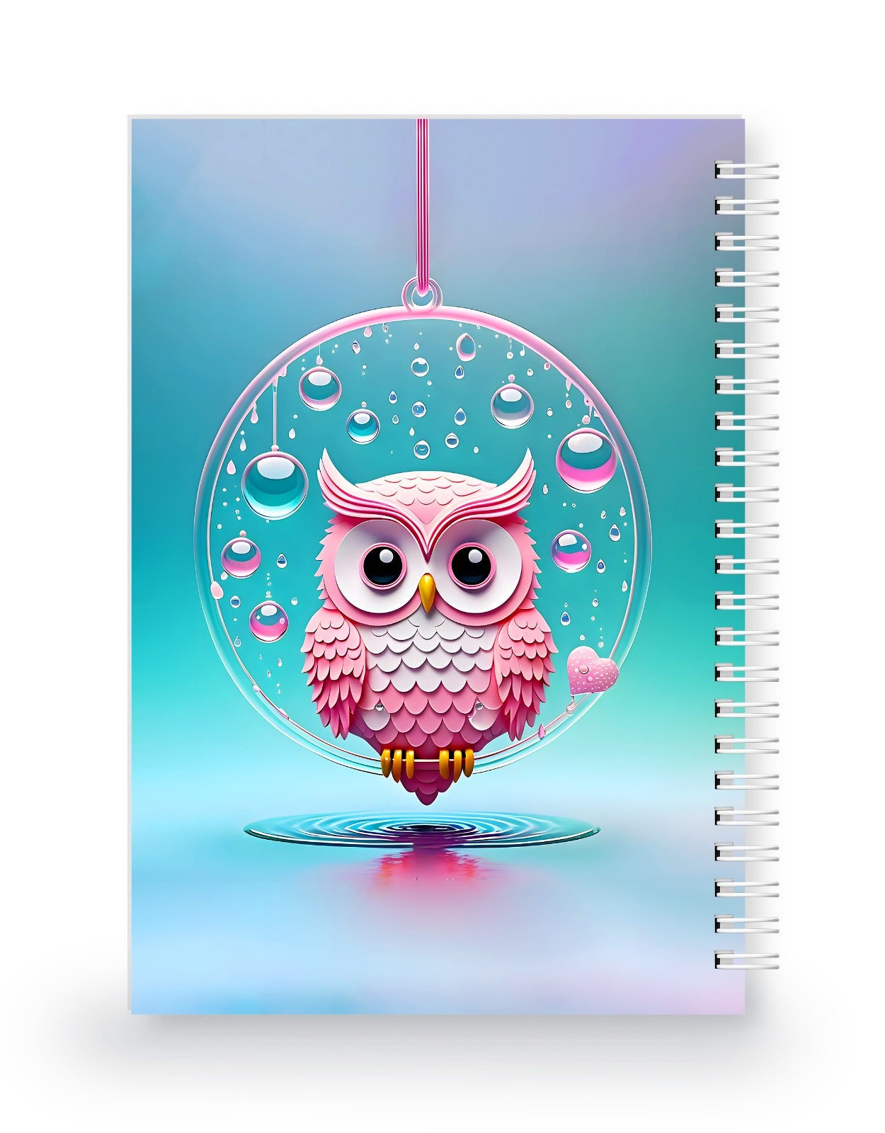 Baykuşlu Su Dalgası 3 Boyutlu Defter