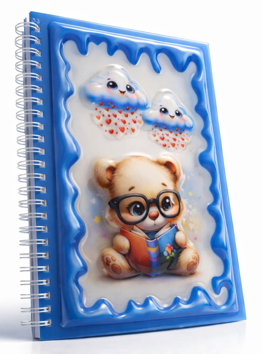 Kitap Okuyan Ayıcık 3 Boyutlu Spiralli Defter