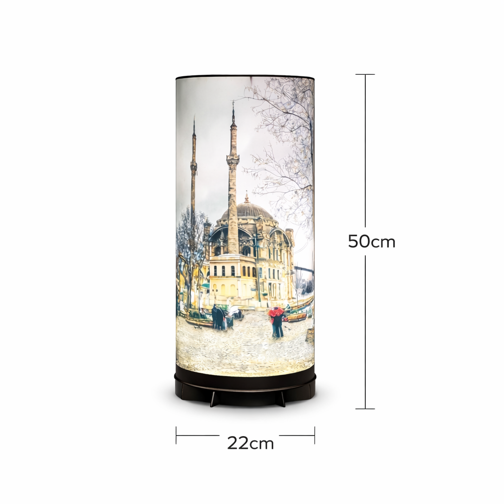 Ortaköy manzarası Desenli LED Masa Lambası – Dekoratif Ortam Aydınlatması – 50 cm