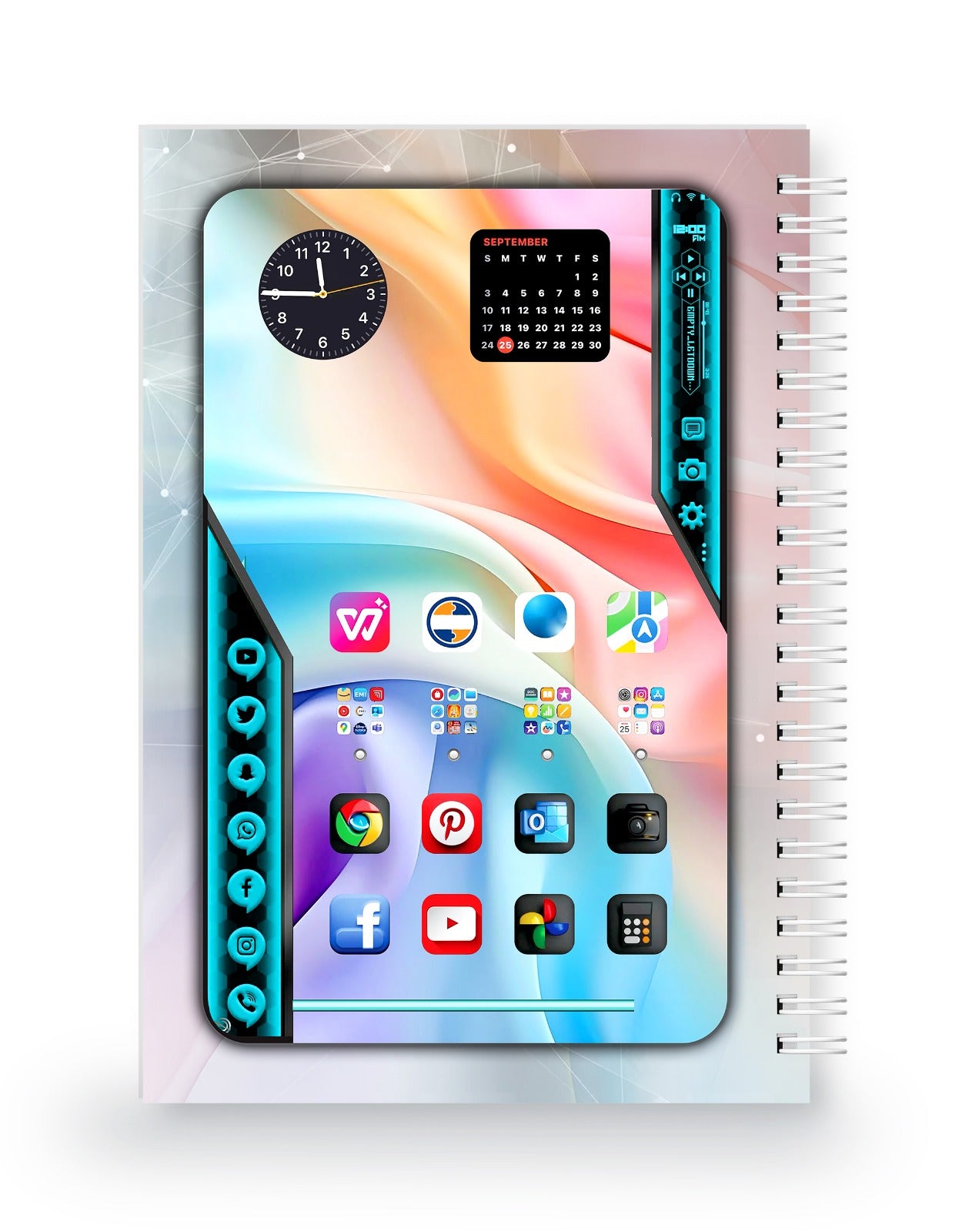 Akıllı Telefon Ekranı 3 Boyutlu Spiralli Defter