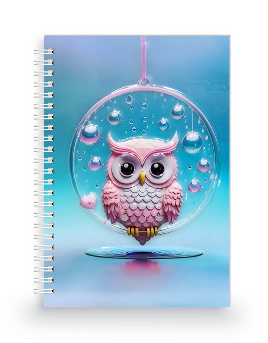 Baykuşlu Su Dalgası 3 Boyutlu Defter