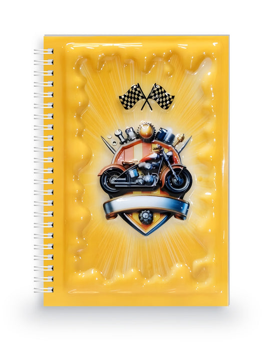 Motosiklet Yarış Temalı 3 Boyutlu Spiralli Defter