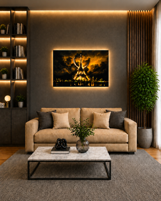 Altın Paris LED Akrilik Duvar Tablosu (60×90 cm)-WA-10144-2D