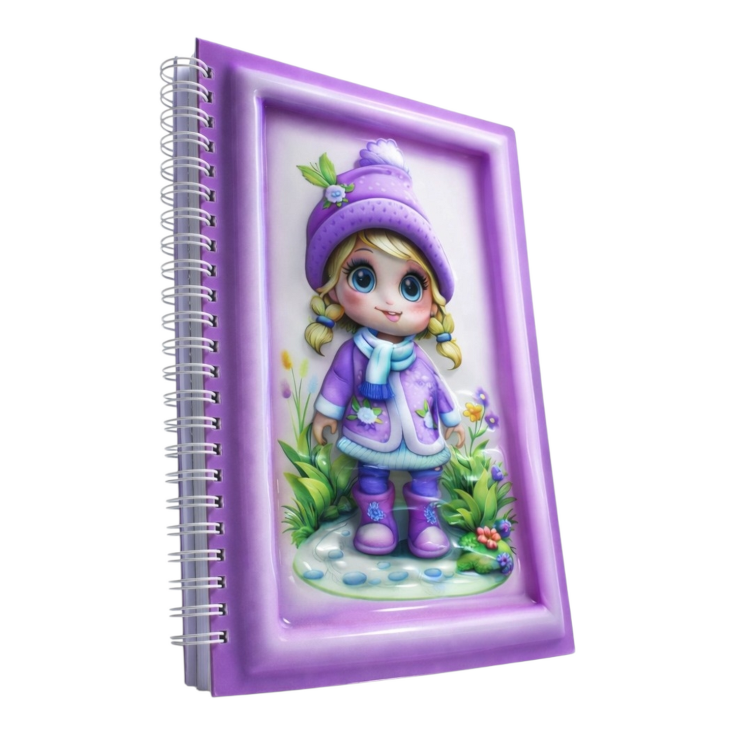 Pembe Bere Kız 3 Boyutlu Spiralli Defter