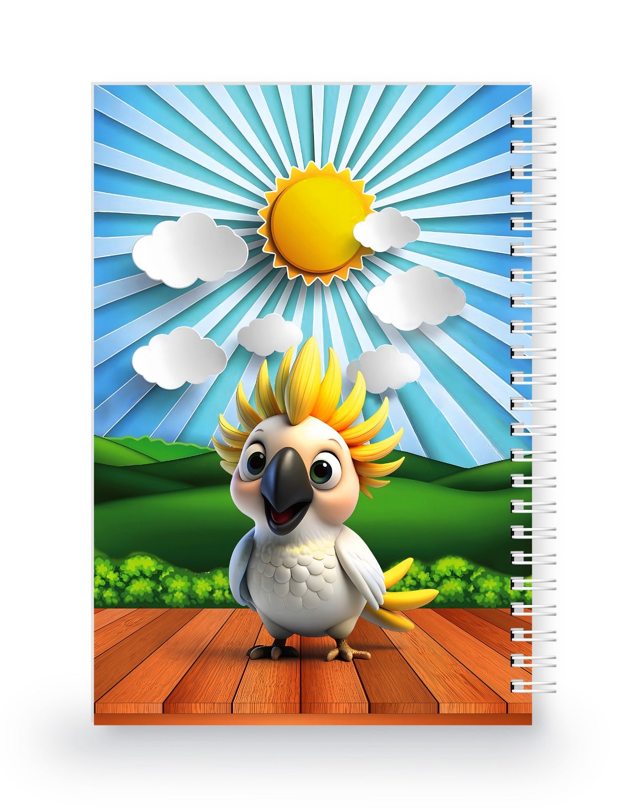 Papağan ve Güneş 3 Boyutlu Spiralli Defter