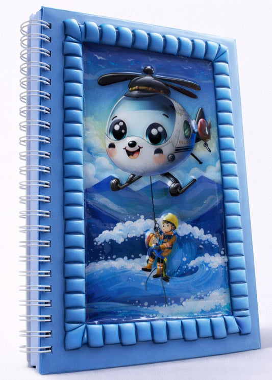Kurtarma Helikopteri 3 Boyutlu Spiralli Defter