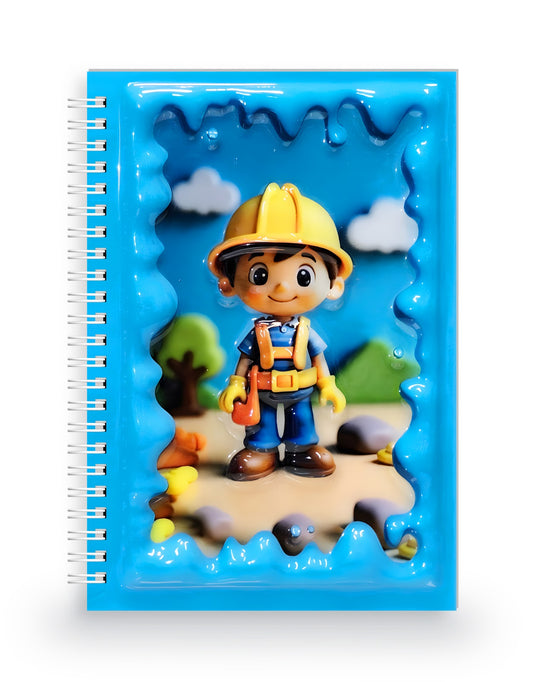 İnşaat İşçisi 3 Boyutlu Spiralli Defter
