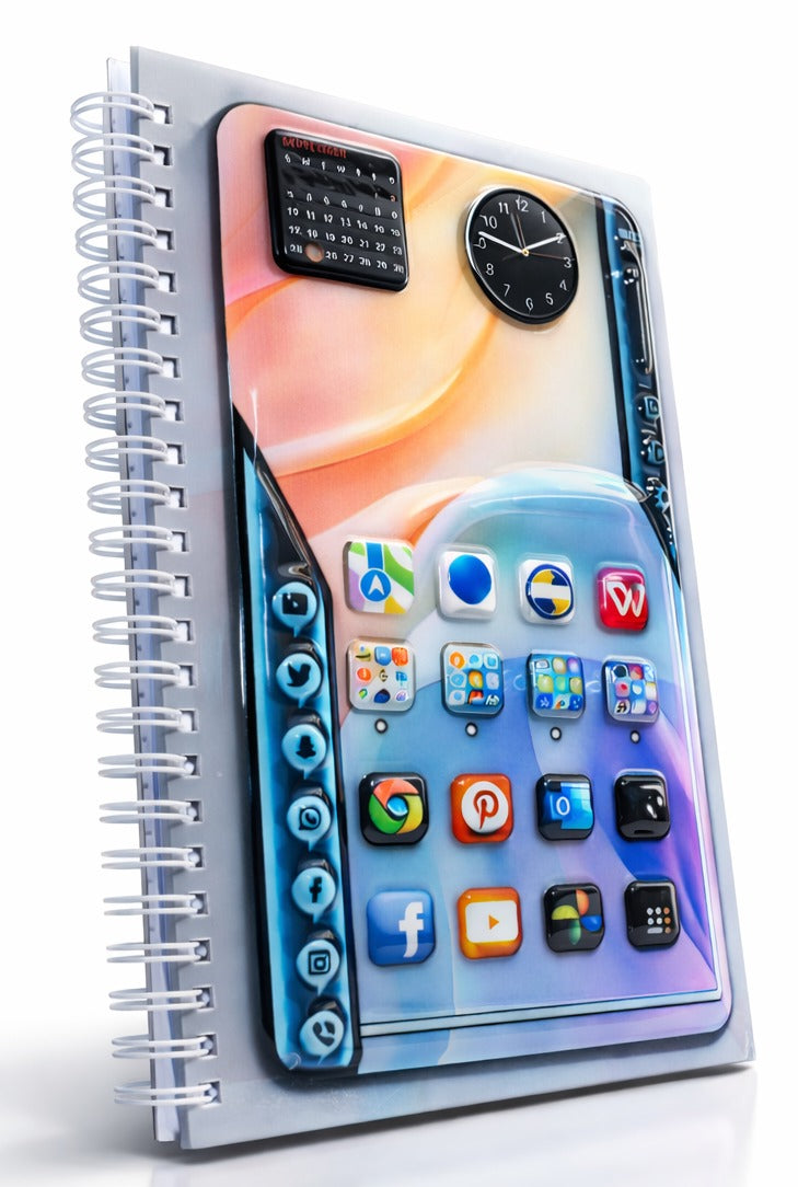 Akıllı Telefon Ekranı 3 Boyutlu Spiralli Defter