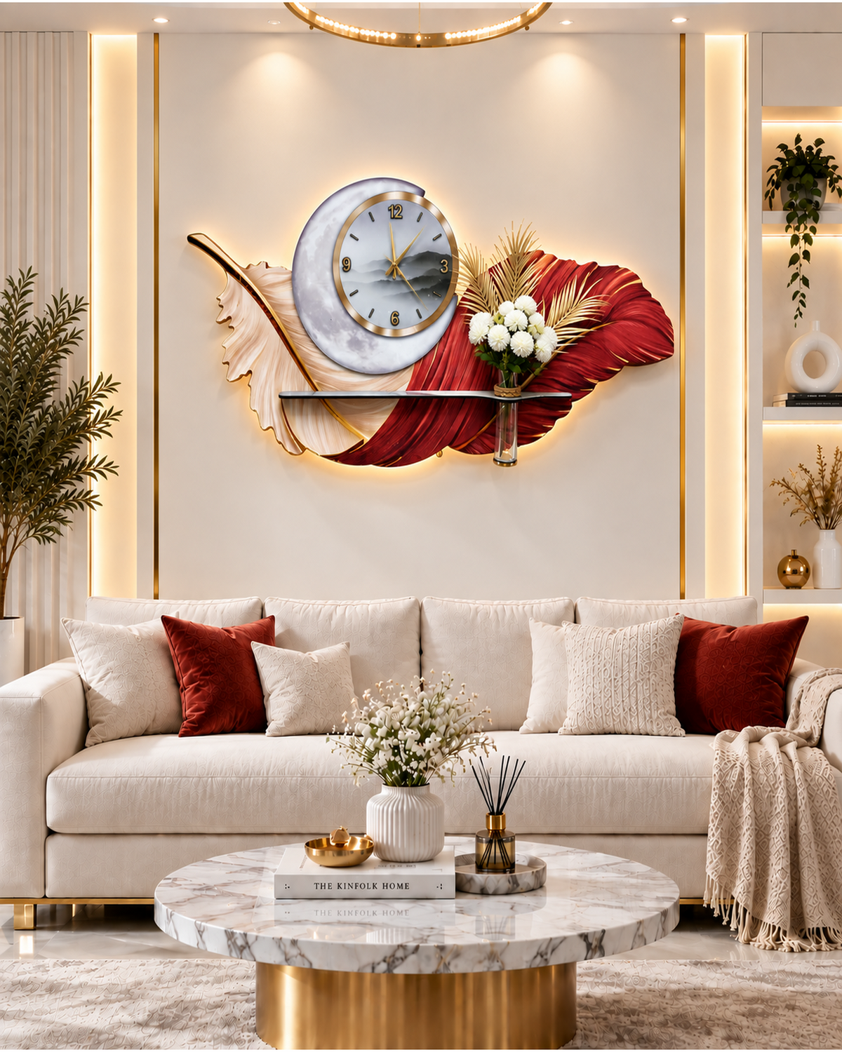 فن حائط LED ريشة القمر (70×150 سم) – سماعة بلوتوث-WA-10112-2D